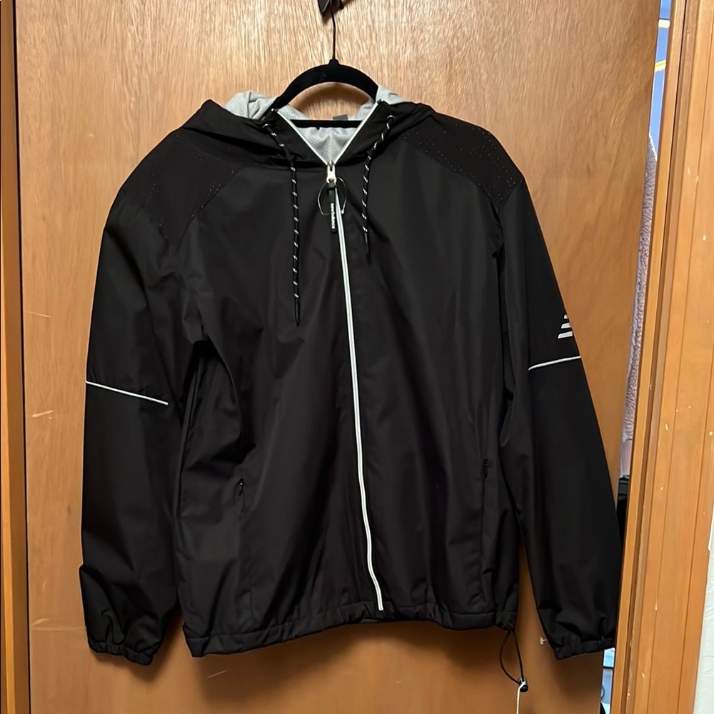 New Balance Silver and Black Performance Jacket with Hood